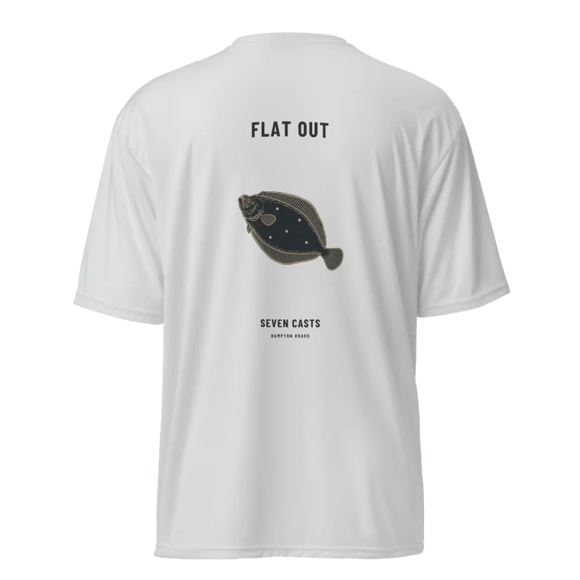 Flat Out Performance Shirt in Silver — Printful product mockup
