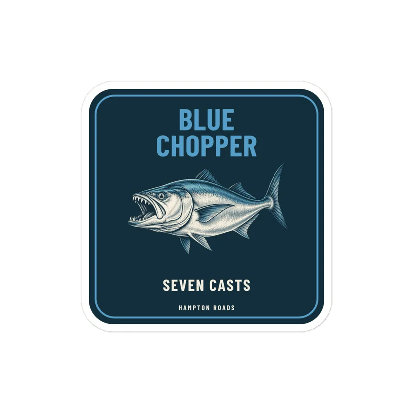Blue Chopper Sticker — Printful product mockup