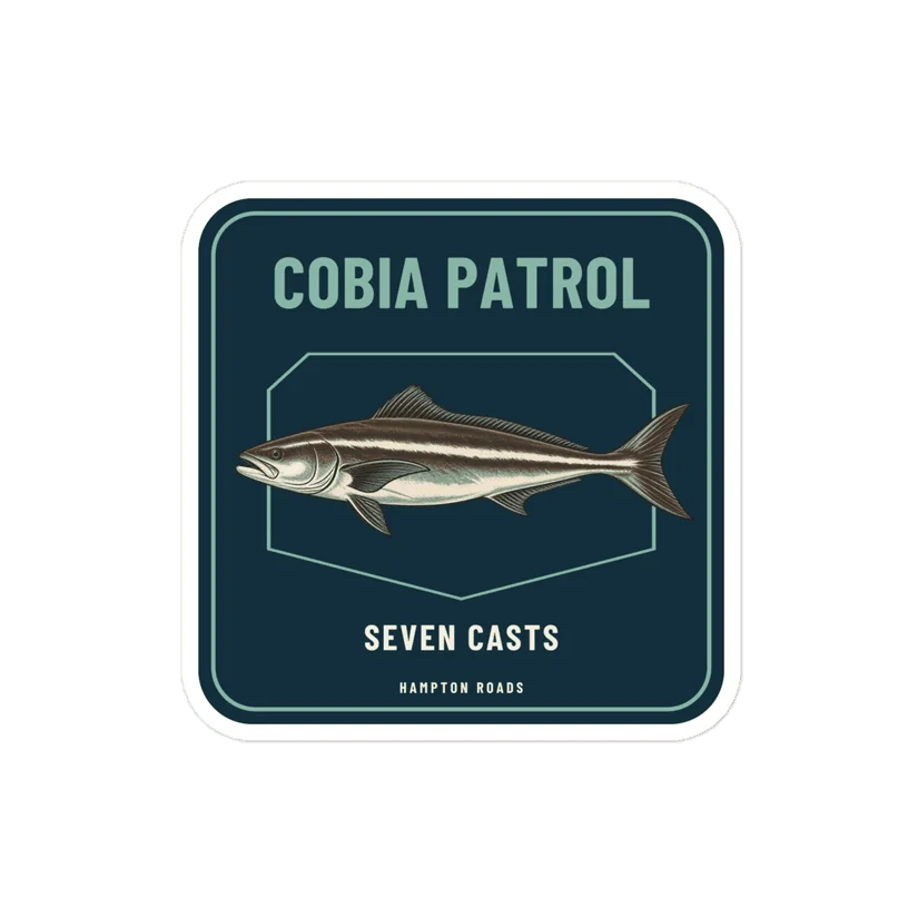 Cobia Patrol Sticker — Printful product mockup