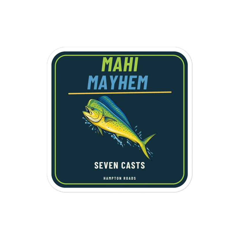 Mahi Mayhem Sticker — Printful product mockup