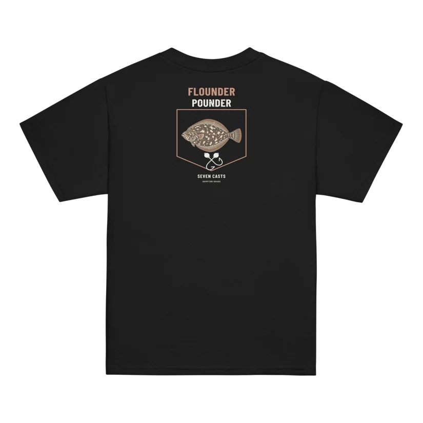Seven Casts Flounder Pounder Youth Tee — Printful product mockup