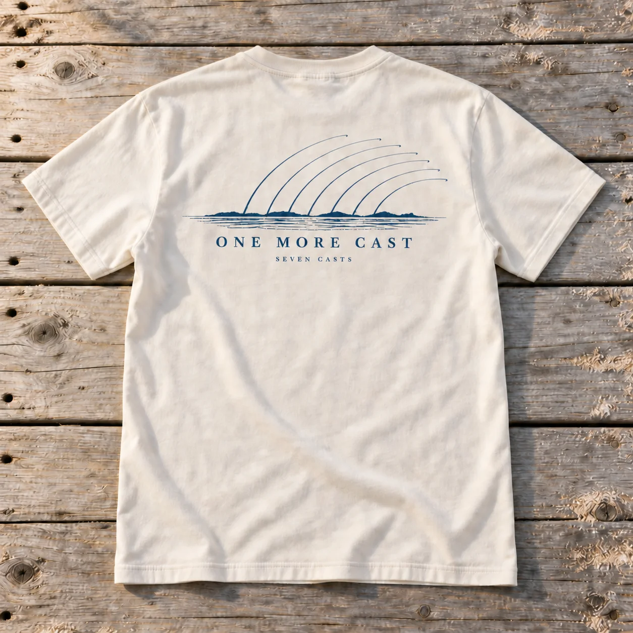 One More Cast Tee — generated concept mockup